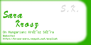 sara krosz business card